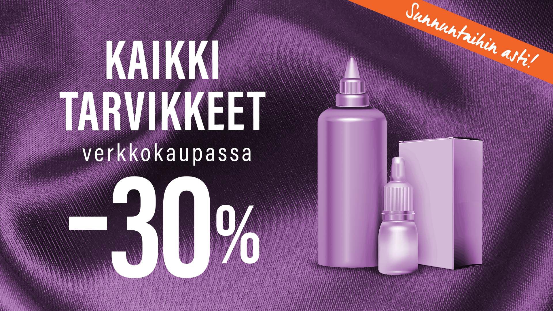 Violettien viikkojen tarjous: Tarvikkeet -30 % verkkokaupassa